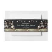 Skulls und Tanzskelette Gotische Hochzeit Einladungsbanderole (Vorderseite Beispiel)