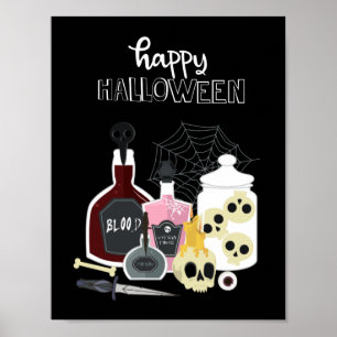 Skulls und Tränke Illustrationen glücklich Hallowe Poster