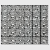 SKULLS WALL TOD SKELETON SCHWARZ-WEISS GESCHENKPAPIER (Flach)