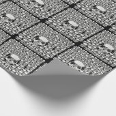 SKULLS WALL TOD SKELETON SCHWARZ-WEISS GESCHENKPAPIER (Ecke)