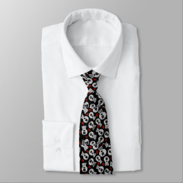 Skulls with Netz flowers Krawatte,- Tie - Krawatte