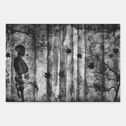 SKULLS Wrapping Paper Flat Sheet Set 3 Geschenkpapier Set (Vorderseite 3)