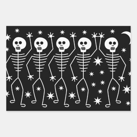 SKULLS Wrapping Paper Flat Sheet Set 3 Geschenkpapier Set (Vorderseite 2)