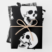 SKULLS Wrapping Paper Flat Sheet Set 3 Geschenkpapier Set (Beispiel)