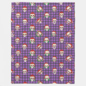 Skully Claus Kariert Fleecedecke (Vorderseite)