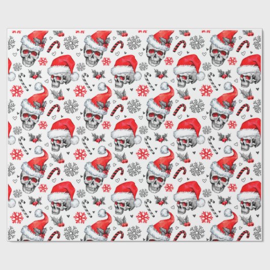 Skully Claus Weihnachtswrapping Paper Geschenkpapier (Flach)