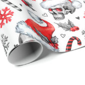 Skully Claus Weihnachtswrapping Paper Geschenkpapier (Rolleneckpunkt)
