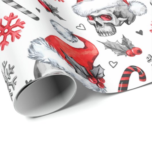 Skully Claus Weihnachtswrapping Paper Geschenkpapier (Rolleneckpunkt)