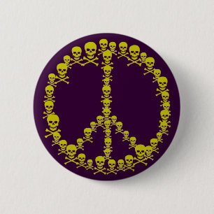 Skully Peace Sign Button