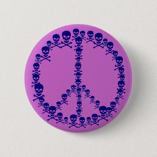 Skully Peace Sign Button