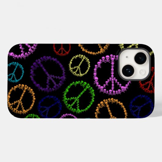 Skully Peace Sign Case-Mate iPhone Hülle (Rückseite (Horizontal))