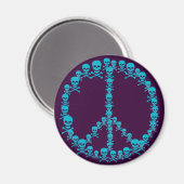 Skully Peace Sign Magnet (Vorderseite/Rückseite)