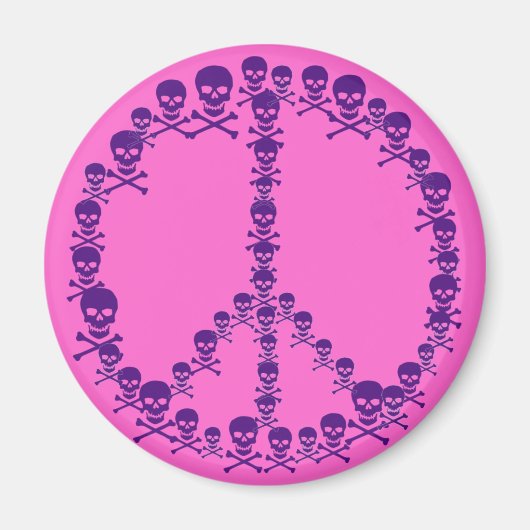 Skully Peace Sign Magnet (Vorne)