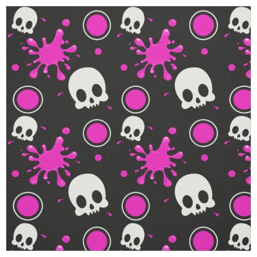 Skully (Pink) Stoff (Muster)