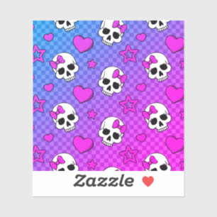 Skully Pop Kawaii Aufkleber