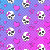 Skully Pop Kawaii Aufkleber (Vorderseite)