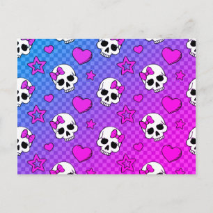 Skully Pop Kawaii Postkarte