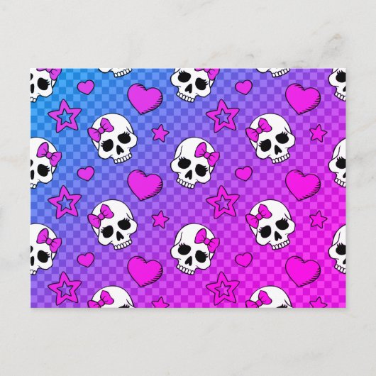 Skully Pop Kawaii Postkarte (Vorderseite)