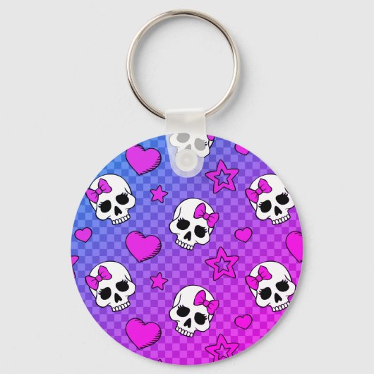Skully Pop Kawaii Schlüsselanhänger (Vorderseite)