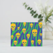 Skully Pop Zebra Postkarte (Stehend Vorderseite)