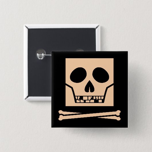 Skully Quadrat Button (Vorne & Hinten)