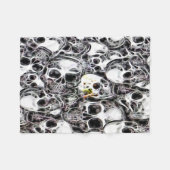Skully Schädel-Beerdigungsboden Fraktal Fleecedecke (Vorderseite (Horizontal))