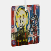 Skully Skull Metal Car Ornament Aus Metall (Vorderseite Rechts)