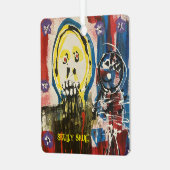 Skully Skull Metal Car Ornament Aus Metall (Vorderseite links)