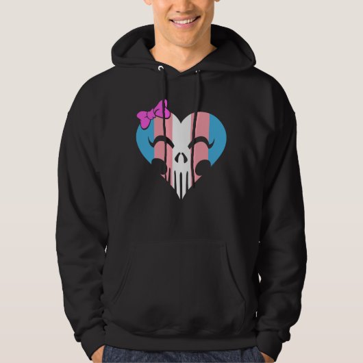 Skully Trans Pride Hoodie (Vorderseite)