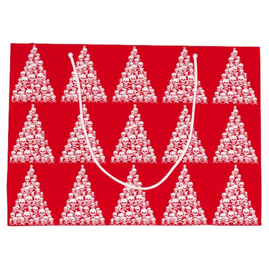 Skully Xmas Tree Große Geschenktüte (Rückseite)