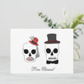 Skully's Wedding Einladungen 2, Liebe Ewige (Stehend Vorderseite)