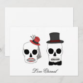 Skully's Wedding Einladungen 2, Liebe Ewige (Vorne/Hinten)