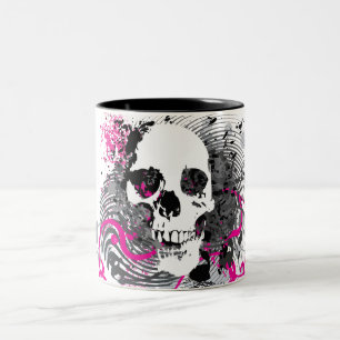 skullz. gerade verdrehte Pfeile Zweifarbige Tasse