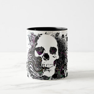 skullz. gerade verdrehte Pfeile Zweifarbige Tasse