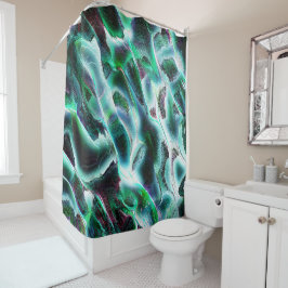 Skulpierte digitale Wasserfälle und Regenwälder? Duschvorhang