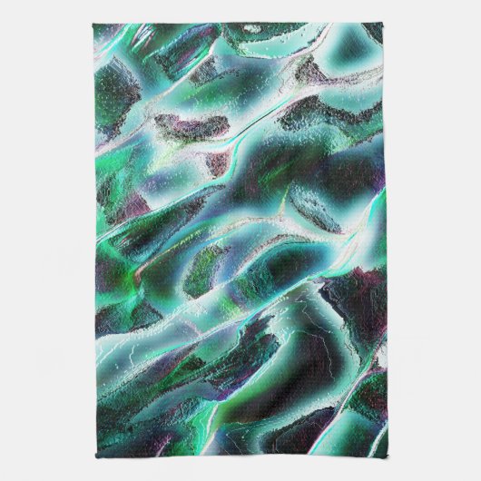 Skulpierte digitale Wasserfälle und Regenwälder? Geschirrtuch (Vertikal)