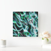 Skulpierte digitale Wasserfälle und Regenwälder? Quadratische Wanduhr (Zuhause)