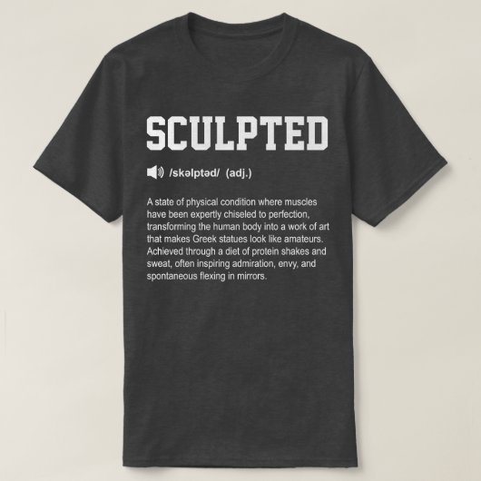 Skulpierte Funny Dictionary Gym Bedeutung T-Shirt (Design vorne)