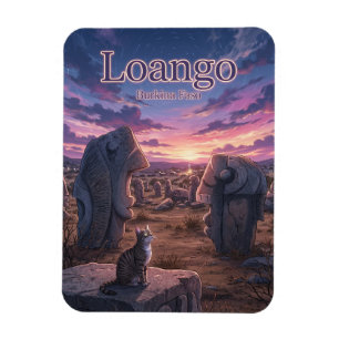 Skulptur auf Granit, Loango Burkina Faso Magnet