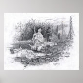 Skulptur aus weißem Marmor Poster (Vorne)