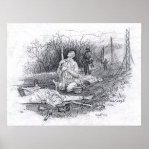 Skulptur aus weißem Marmor Poster