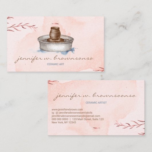 Skulptur der Red Pottery Keramik Artist Tool Visitenkarte (Vorne/Hinten)