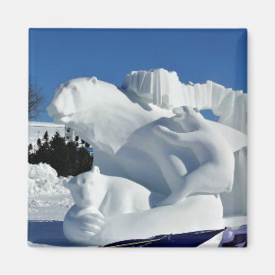 Skulptur des Polarbärensschnees, Quebec, Kanada Magnet