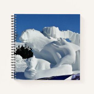 Skulptur des Polarbärensschnees, Quebec, Kanada Notizblock