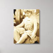 Skulptur einer Fee Lesen eines Buches Leinwanddruck (Vorderseite)