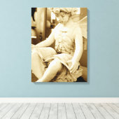 Skulptur einer Fee Lesen eines Buches Leinwanddruck (Insitu (Holzboden))