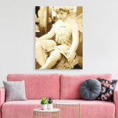 Skulptur einer Fee Lesen eines Buches Leinwanddruck (Insitu (Wohnzimmer))