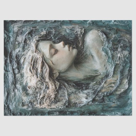 Skulptur eines weiblichen Profils Seidenpapier (Vorderseite)