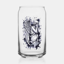 Skulptur eines weinenden Engels - mit Splashes 1