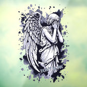 Skulptur eines weinenden Engels - mit Splashes 1 Fensteraufkleber (Blatt 3)